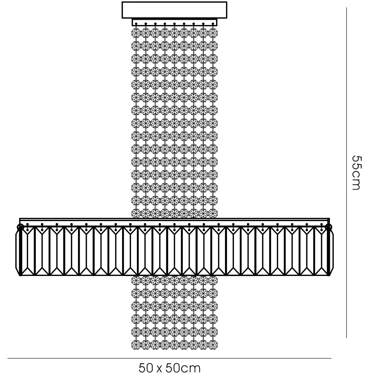 Ophelia Crystal Ceiling Lights Diyas Ringed & Square Crystal Fittings